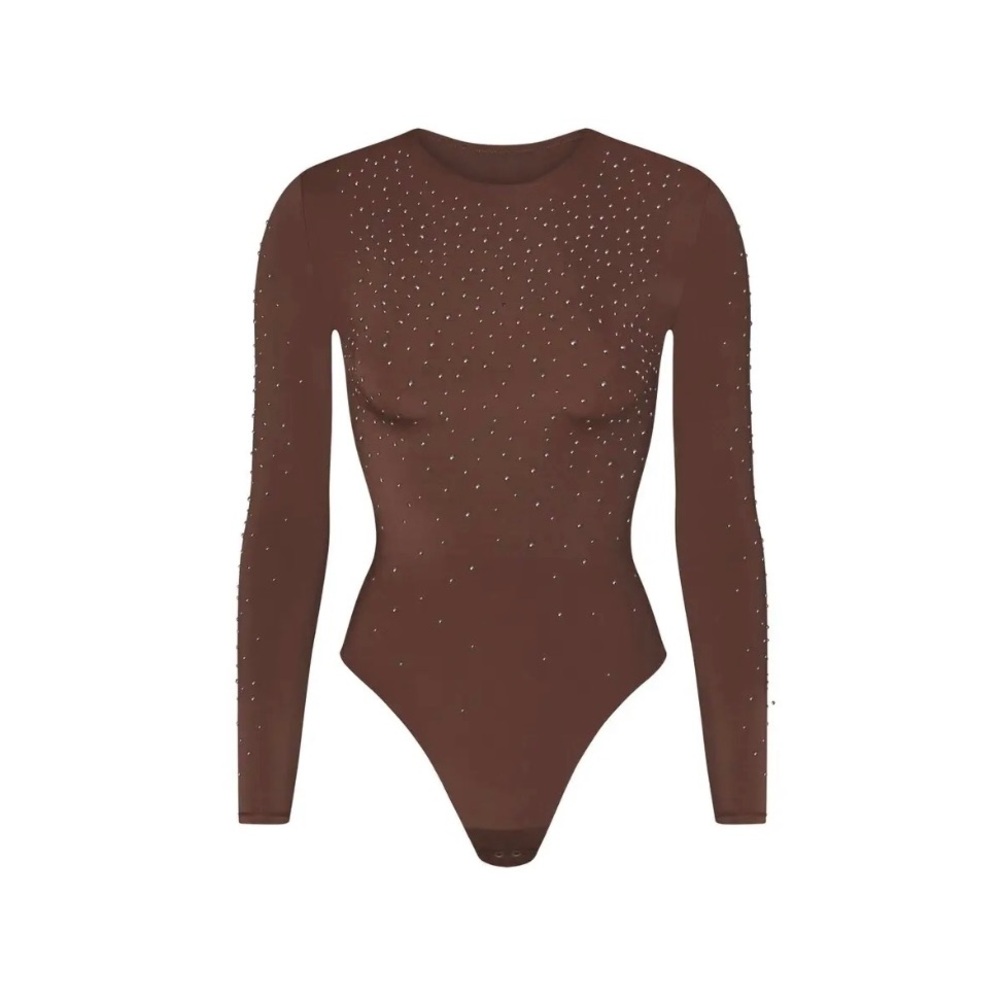 NWT: SKIMS - SWAROVSKI JELLY SHEER LONG SLEEVE BODYSUIT